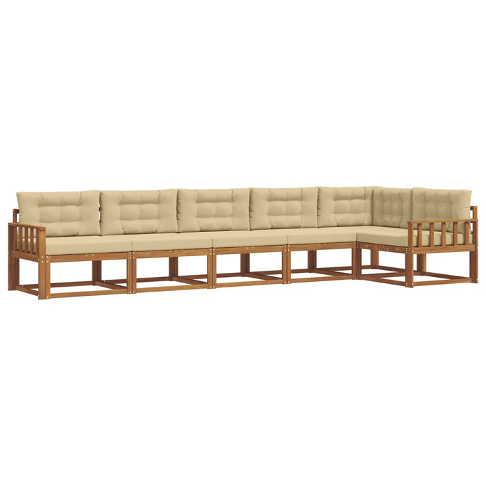 Set de canapele de exterior cu pernă 6 pcs Natural și Bej WALTI