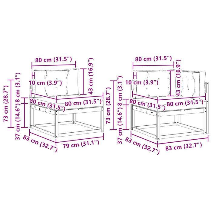 Set de canapele de exterior 6 pcs Natural și gri deschis WALTI