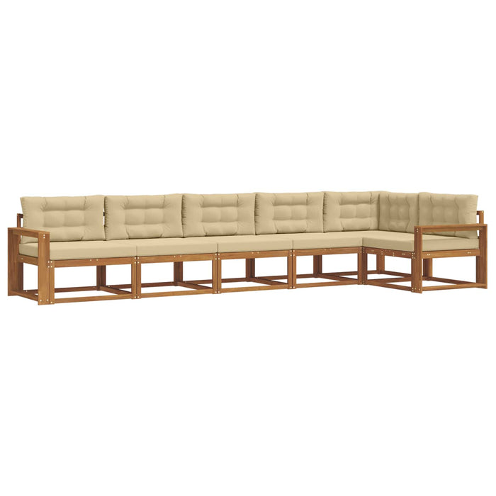 Set de canapele de exterior cu pernă 6 pcs Natural și Bej WALTI