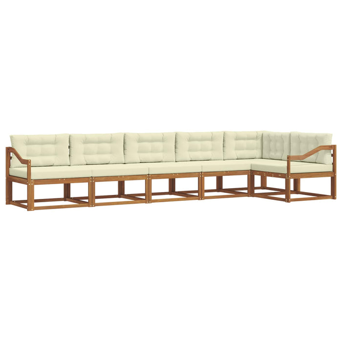 Set de canapele de exterior cu pernă 6 pcs Natural și Crem WALTI