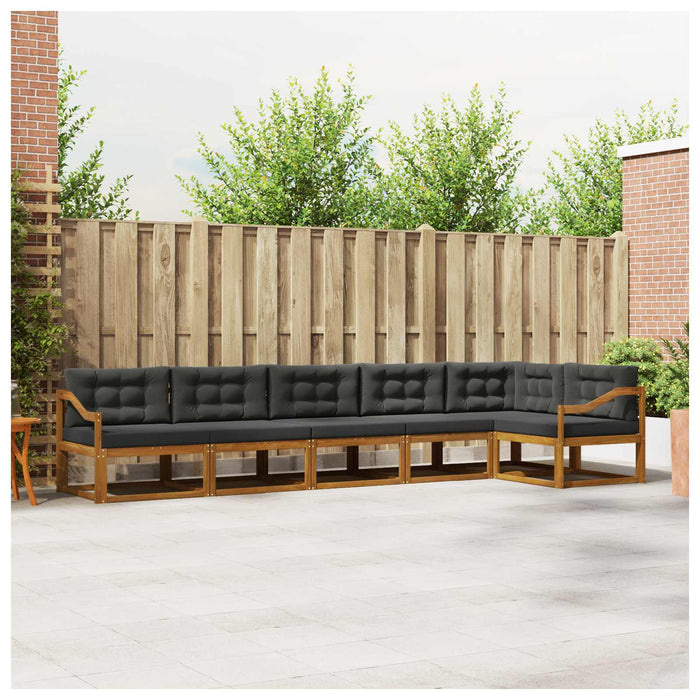 Set de canapele de exterior cu pernă 6 pcs Natural și Antracit WALTI