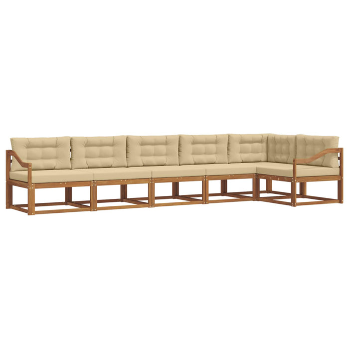 Set de canapele de exterior cu pernă 6 pcs Natural și Bej WALTI