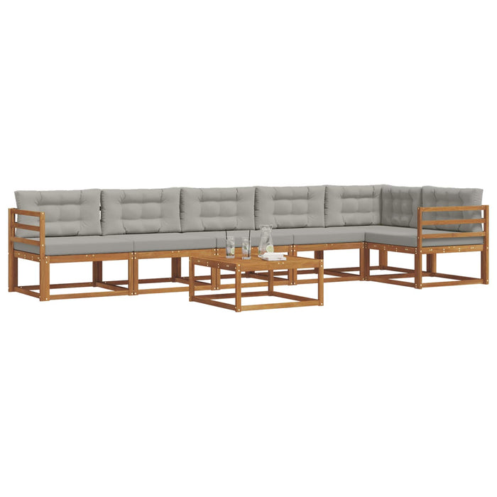 Set de canapele de exterior 7 pcs Gri natural și deschis WALTI