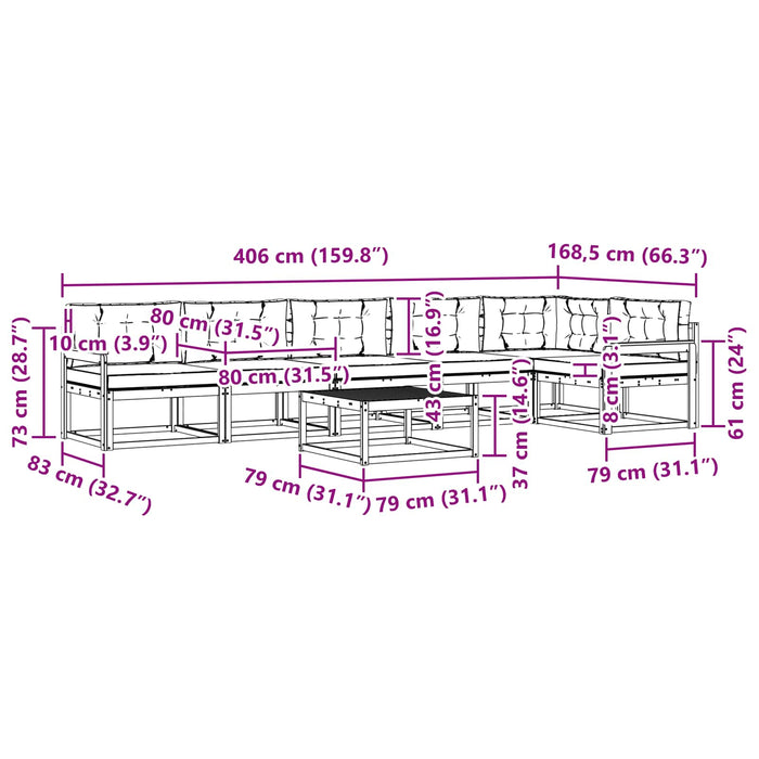 Set de canapele de exterior cu pernă 7 pcs Natural și Antracit WALTI