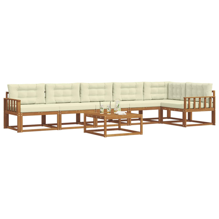Set de canapele de exterior cu pernă 7 pcs Natural și Crem - WALTI WALTI