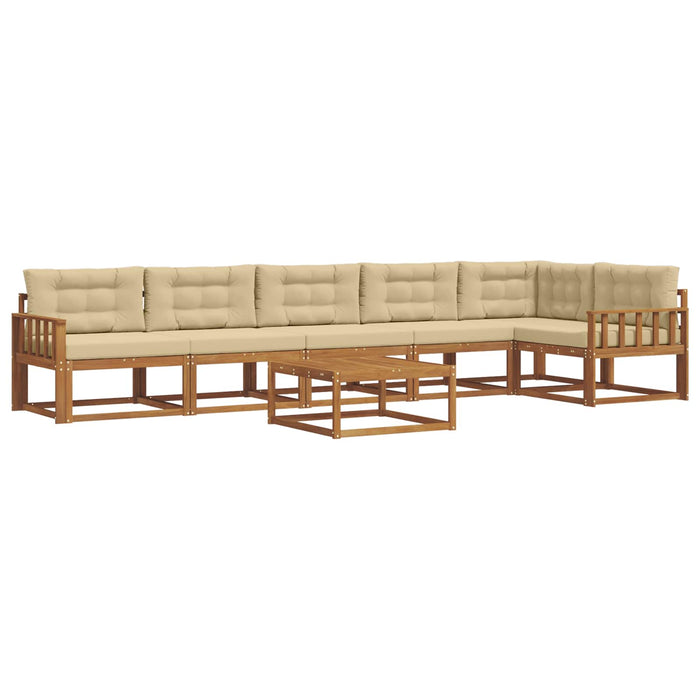 Set de canapele de exterior cu pernă 7 pcs Natural și Bej WALTI