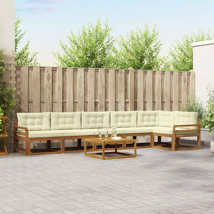 Set de canapele de exterior cu pernă 7 pcs Natural și Crem - WALTI WALTI