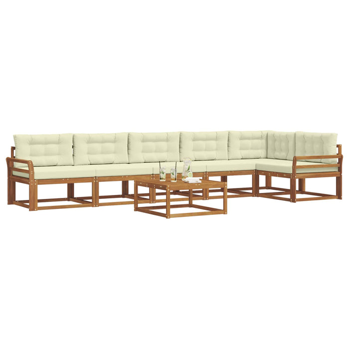 Set de canapele de exterior cu pernă 7 pcs Natural și Crem - WALTI WALTI