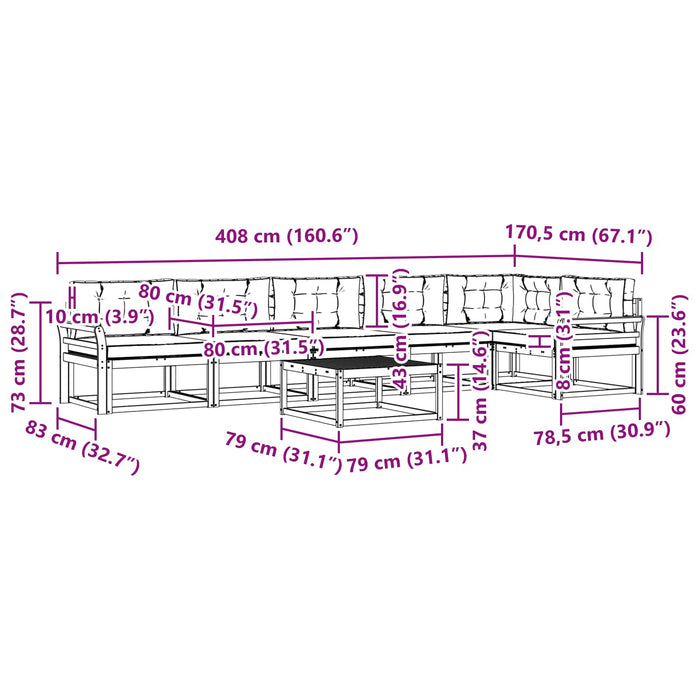 Set de canapele de exterior cu pernă 7 pcs Natural și Crem - WALTI WALTI