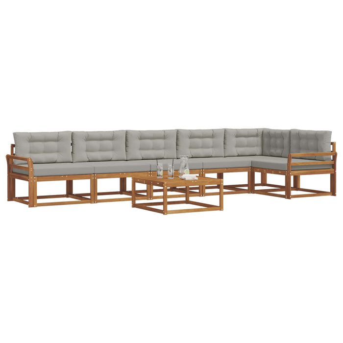 Set de canapele de exterior 7 pcs Gri natural și deschis WALTI