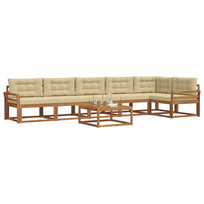 Set de canapele de exterior cu pernă 7 pcs Natural și Bej WALTI