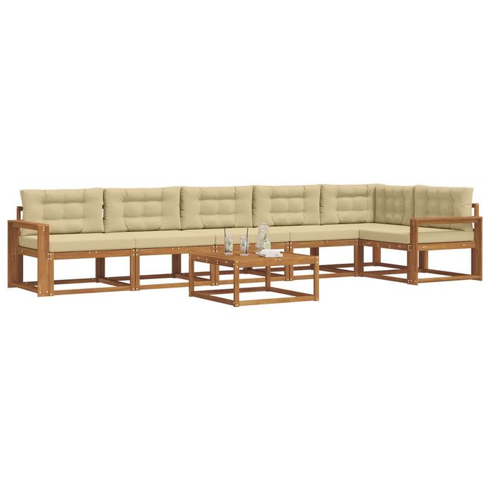 Set de canapele de exterior cu pernă 7 pcs Natural și Bej WALTI