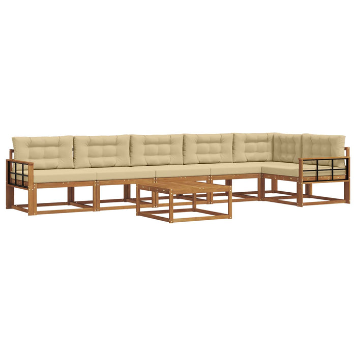 Set de canapele de exterior cu pernă 7 pcs Natural și Bej WALTI