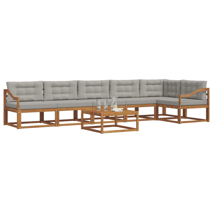Set de canapele de exterior 7 pcs Gri natural și deschis WALTI