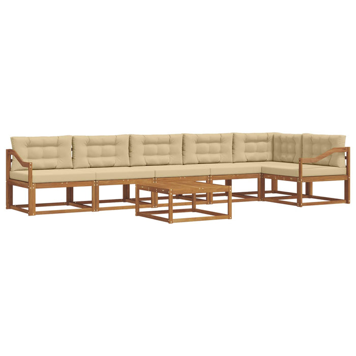 Set de canapele de exterior cu pernă 7 pcs Natural și Bej WALTI
