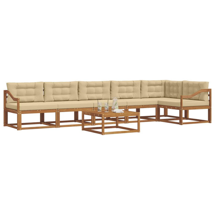 Set de canapele de exterior cu pernă 7 pcs Natural și Bej WALTI