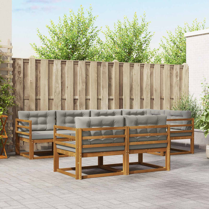 Set de canapele de exterior 7 pcs Natural și gri deschis WALTI