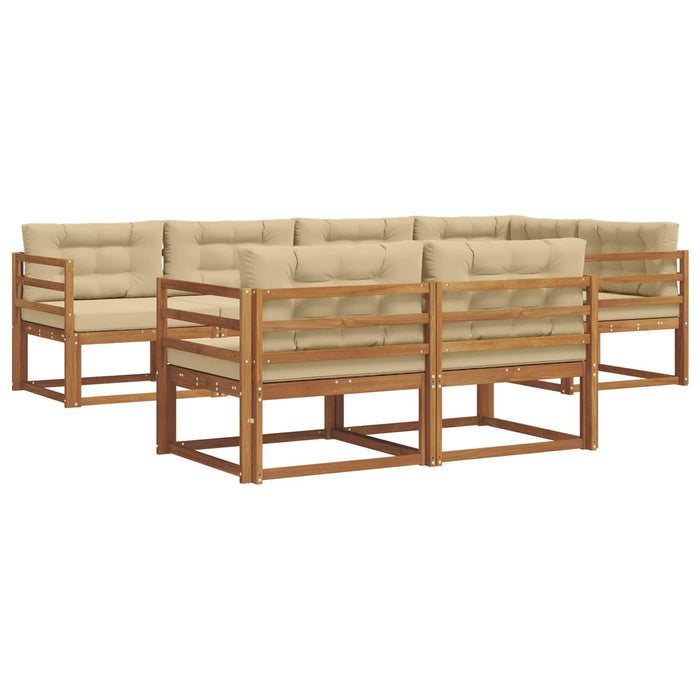 Set de canapele de exterior cu pernă 7 pcs Natural și Bej - WALTI WALTI