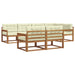 Set de canapele de exterior cu pernă 7 pcs Natural și Crem - WALTI WALTI
