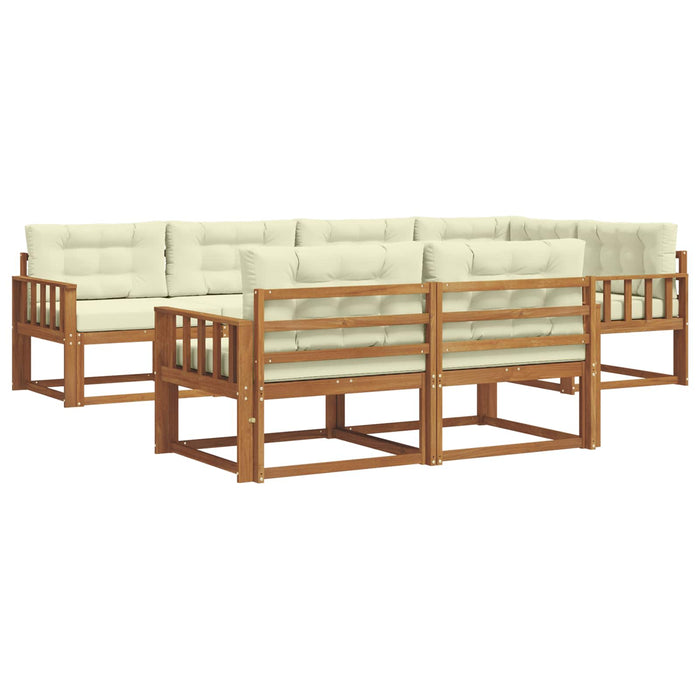 Set de canapele de exterior cu pernă 7 pcs Natural și Crem - WALTI WALTI