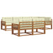 Set de canapele de exterior cu pernă 7 pcs Natural și Crem - WALTI WALTI