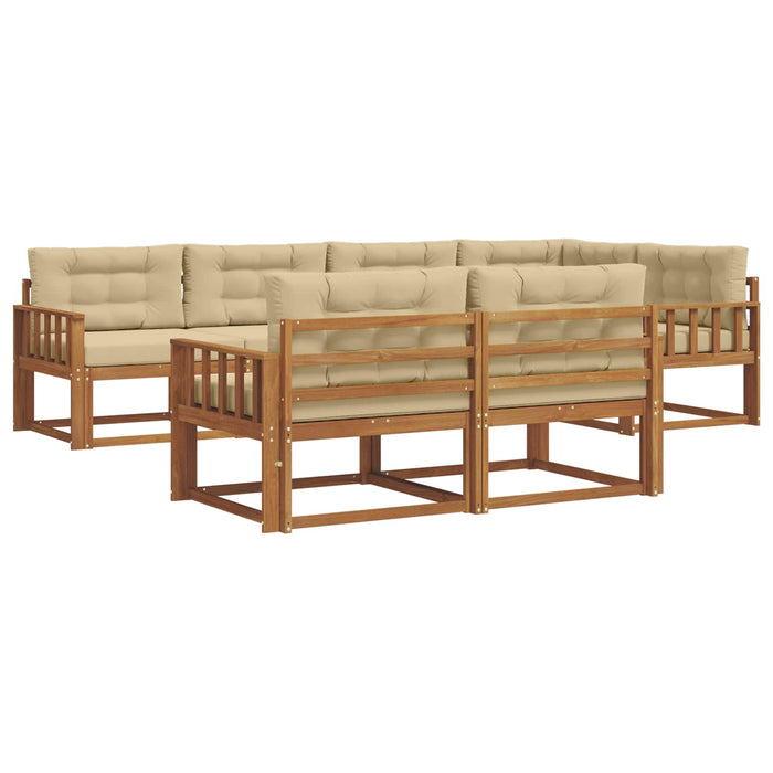 Set de canapele de exterior cu pernă 7 pcs Natural și Bej WALTI