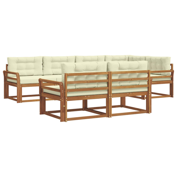 Set de canapele de exterior cu pernă 7 pcs Natural și Crem - WALTI WALTI