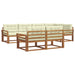 Set de canapele de exterior cu pernă 7 pcs Natural și Crem - WALTI WALTI