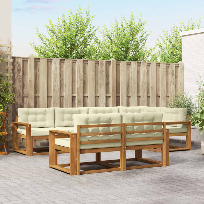 Set de canapele de exterior cu pernă 7 pcs Natural și Crem - WALTI WALTI
