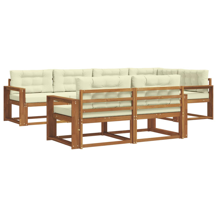 Set de canapele de exterior cu pernă 7 pcs Natural și Crem - WALTI WALTI