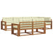 Set de canapele de exterior cu pernă 7 pcs Natural și Crem - WALTI WALTI