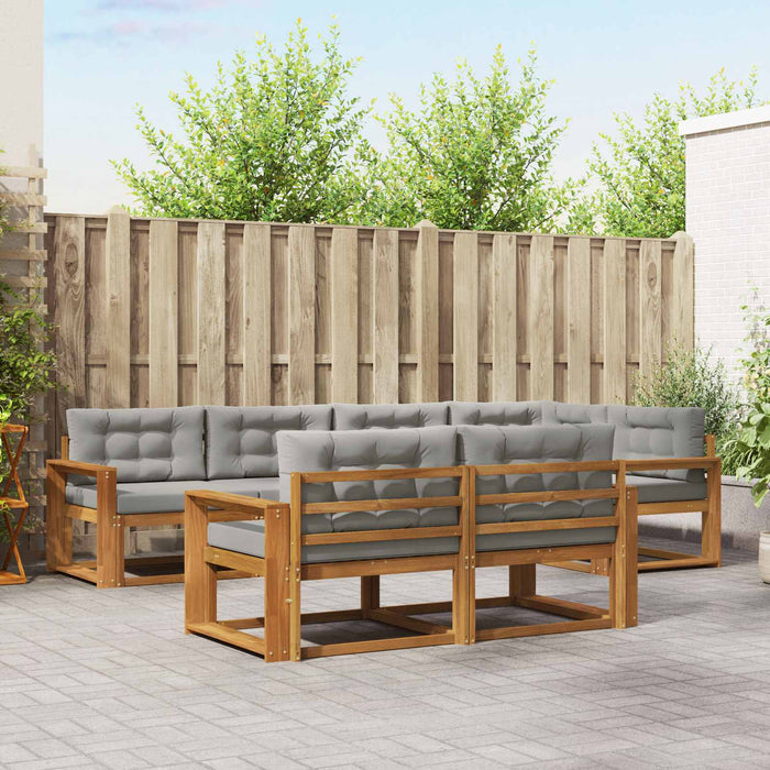 Set de canapele de exterior 7 pcs Natural și gri deschis WALTI