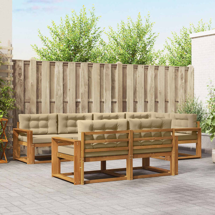 Set de canapele de exterior cu pernă 7 pcs Natural și Bej WALTI