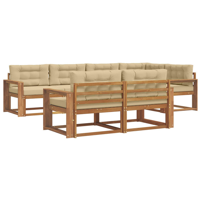 Set de canapele de exterior cu pernă 7 pcs Natural și Bej WALTI