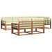 Set de canapele de exterior cu pernă 7 pcs Natural și Crem - WALTI WALTI