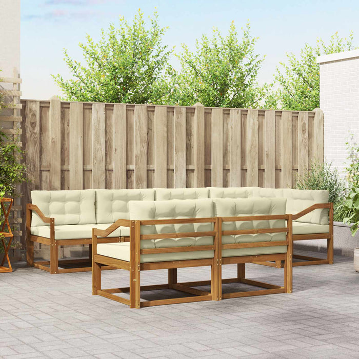 Set de canapele de exterior cu pernă 7 pcs Natural și Crem - WALTI WALTI