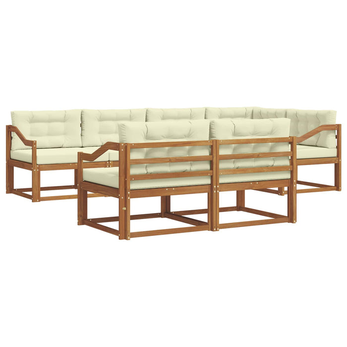 Set de canapele de exterior cu pernă 7 pcs Natural și Crem - WALTI WALTI