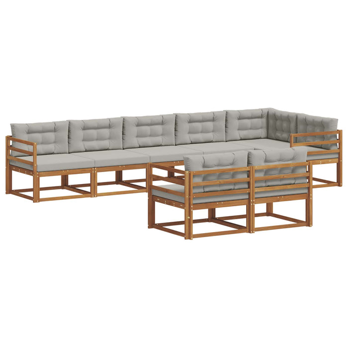 Set de canapele de exterior 8 pcs Gri natural și deschis WALTI