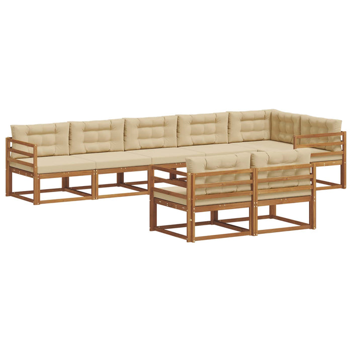 Set de canapele de exterior cu pernă 8 pcs Natural și Bej WALTI