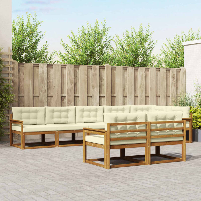 Set de canapele de exterior cu pernă 8 pcs Natural și Crem - WALTI WALTI