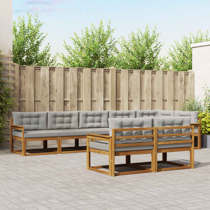 Set de canapele de exterior 8 pcs Gri natural și deschis WALTI