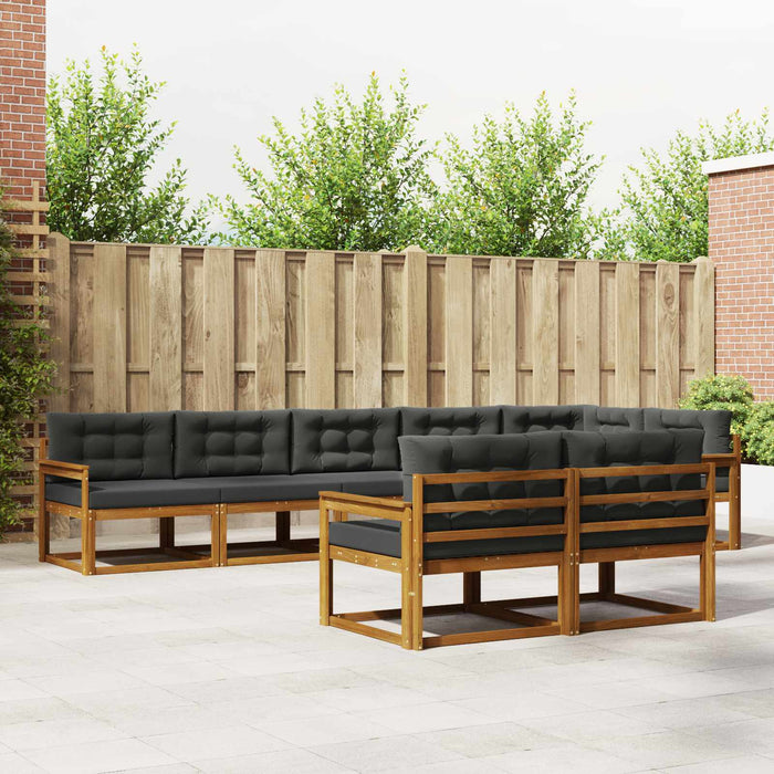 Set de canapele de exterior cu pernă 8 pcs Natural și Antracit WALTI