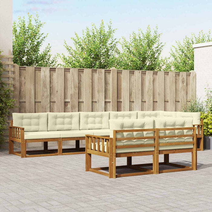 Set de canapele de exterior cu pernă 8 pcs Natural și Crem - WALTI WALTI
