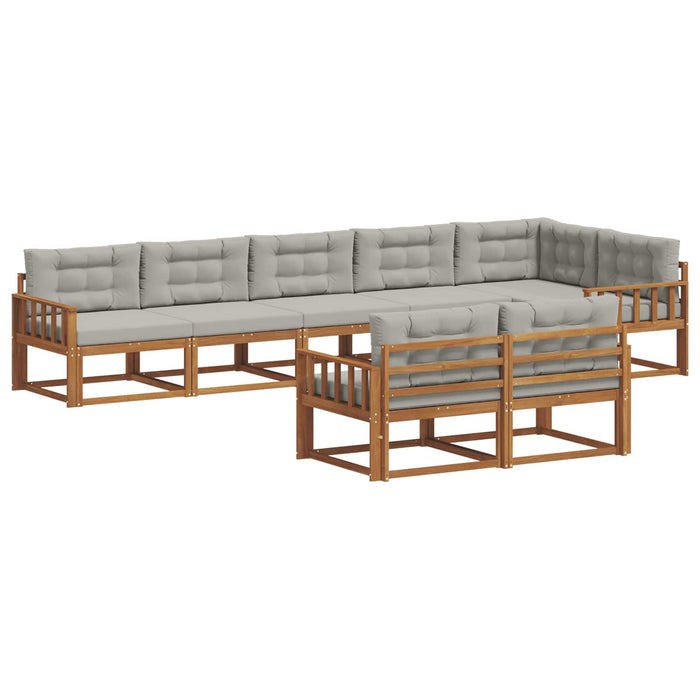 Set de canapele de exterior 8 pcs Gri natural și deschis WALTI
