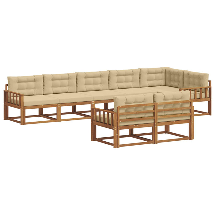 Set de canapele de exterior cu pernă 8 pcs Natural și Bej WALTI