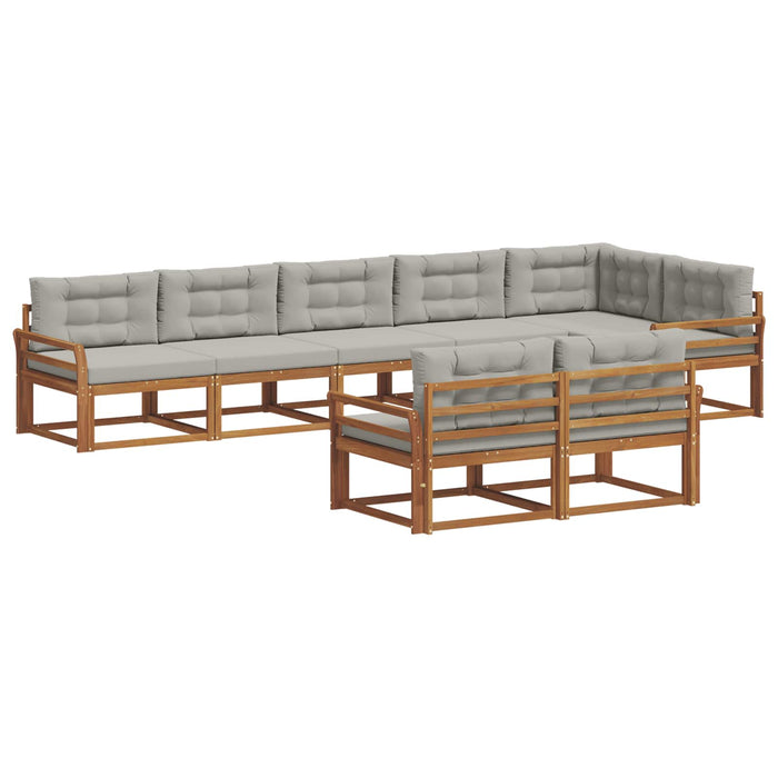 Set de canapele de exterior 8 pcs Gri natural și deschis WALTI