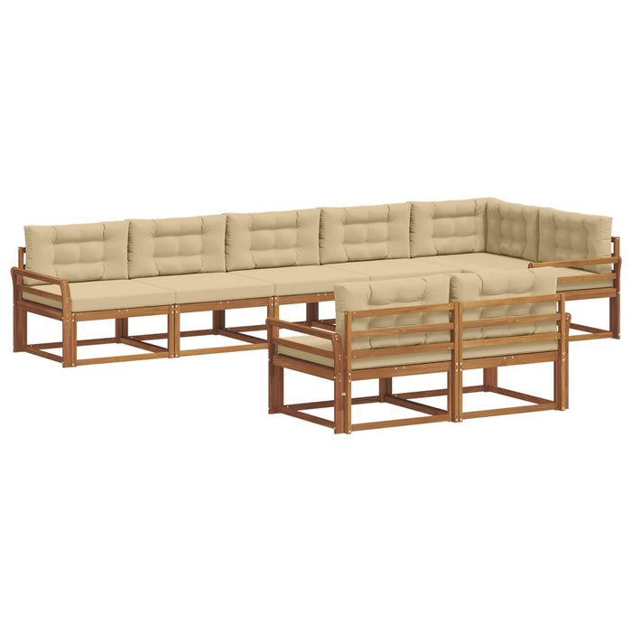 Set de canapele de exterior cu pernă 8 pcs Natural și Bej WALTI