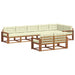 Set de canapele de exterior cu pernă 8 pcs Natural și Crem - WALTI WALTI