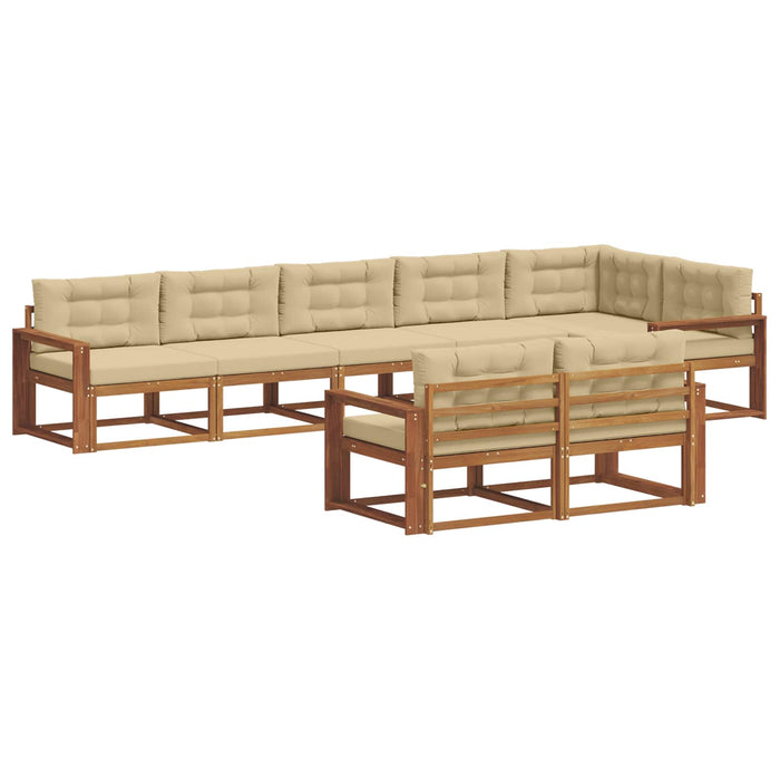Set de canapele de exterior cu pernă 8 pcs Natural și Bej WALTI