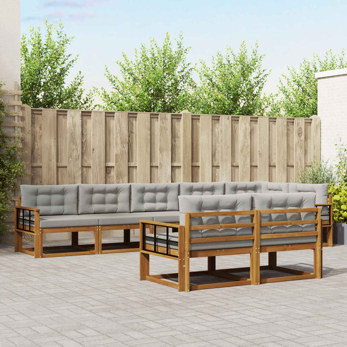 Set de canapele de exterior 8 pcs Gri natural și deschis WALTI